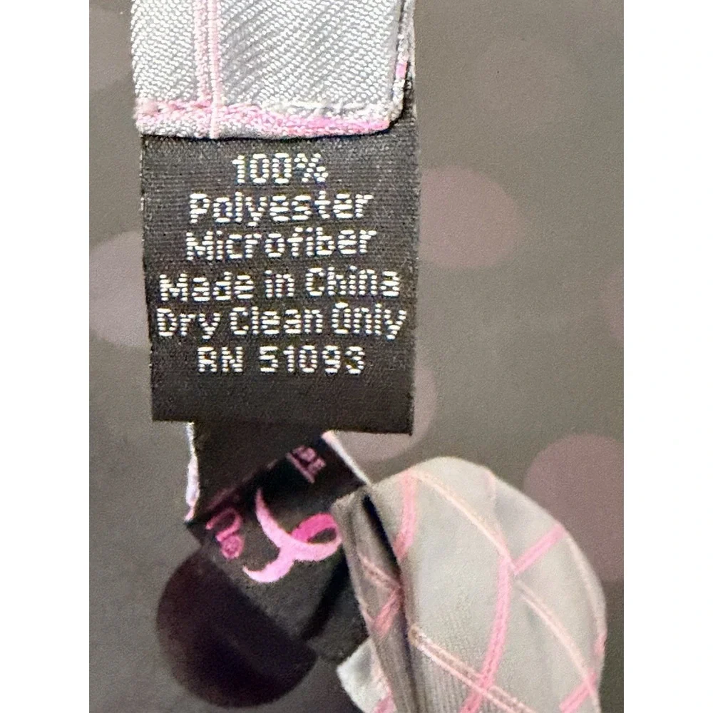 Susan G. Komen American Lifestyle Bow Tie Pink‎ And Gray Excellent Condition